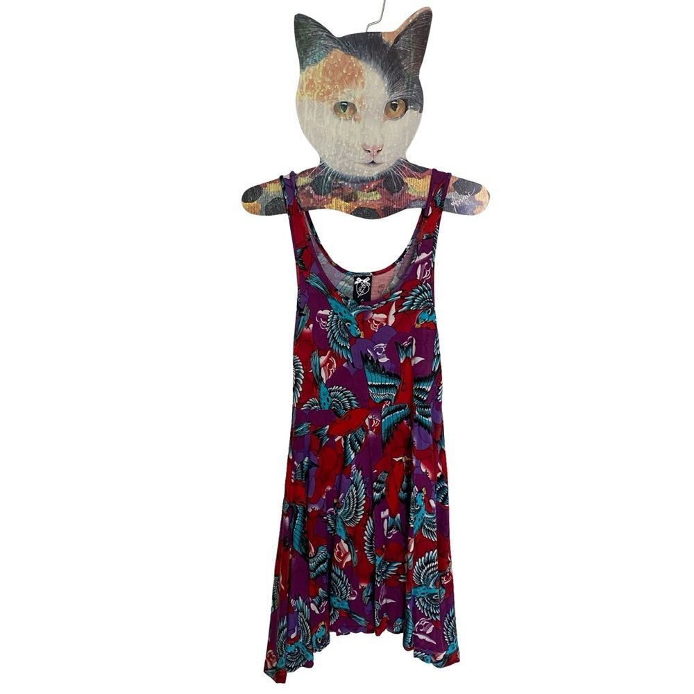 Iron Fist Bird Floral Print Sleeveless Dress Size Small